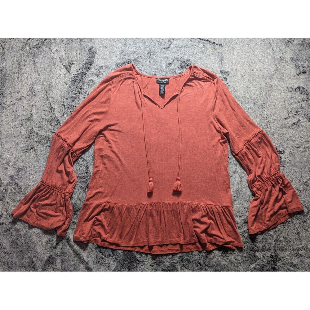 Wrangler Retro Long Sleeve Top Women's Size Large Orange